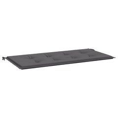 Anthracite garden bench cushion in Oxford fabric, measuring 39.4x19.7x1.6 inches, with tie straps.