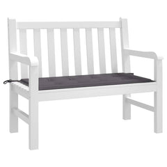 Anthracite Oxford fabric garden bench cushion, 39.4x19.7x1.6in, with tie straps.