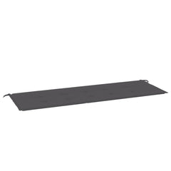 Anthracite garden bench cushion made of Oxford fabric, measuring 59x20x1 inches with ties.