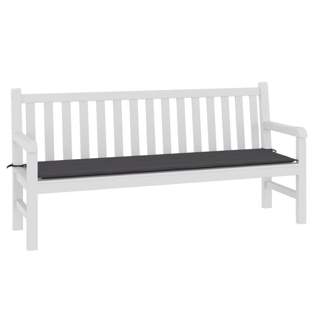 Anthracite garden bench cushion in Oxford fabric, measuring 70.9x19.7x1.2 inches.