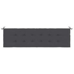 Anthracite garden bench cushion in Oxford fabric, 70.9x19.7x1.2 inches, with ties.