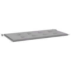 Gray Oxford fabric garden bench cushion, 39.4x19.7x1.6 inches, with ties.