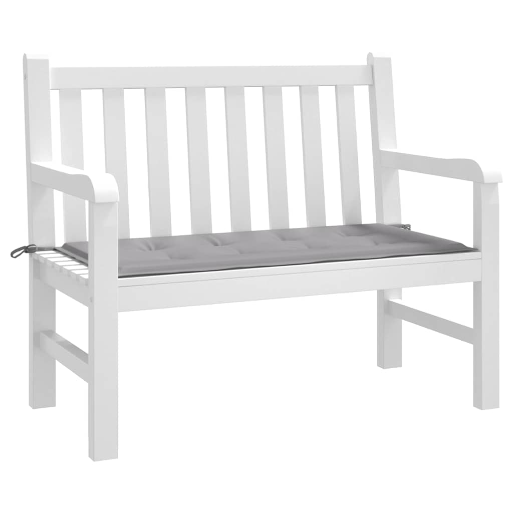 Gray Bostome Oxford fabric garden bench cushion, 47.2x19.7x1.6 inches, with ties.