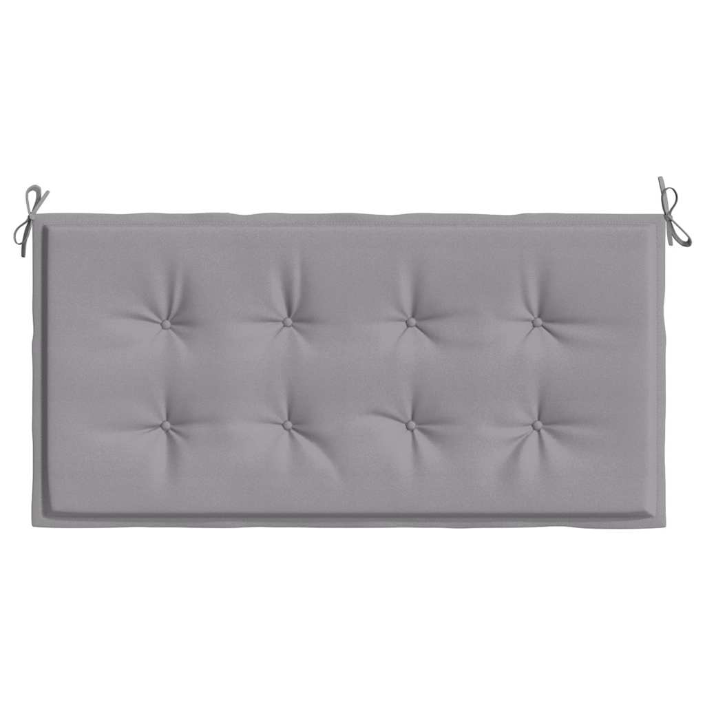 Gray Oxford fabric garden bench cushion with tufted design and ties, 47.2x19.7x1.6 inches.