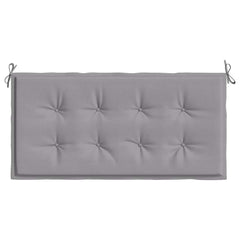 Gray Oxford fabric garden bench cushion with tufted design and ties, 47.2x19.7x1.6 inches.