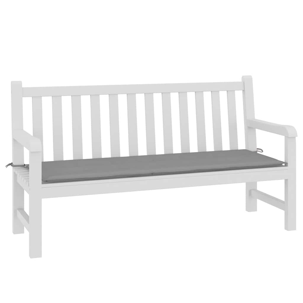 Gray Oxford fabric garden bench cushion, 59.1x19.7x1.6 inches, with ties.