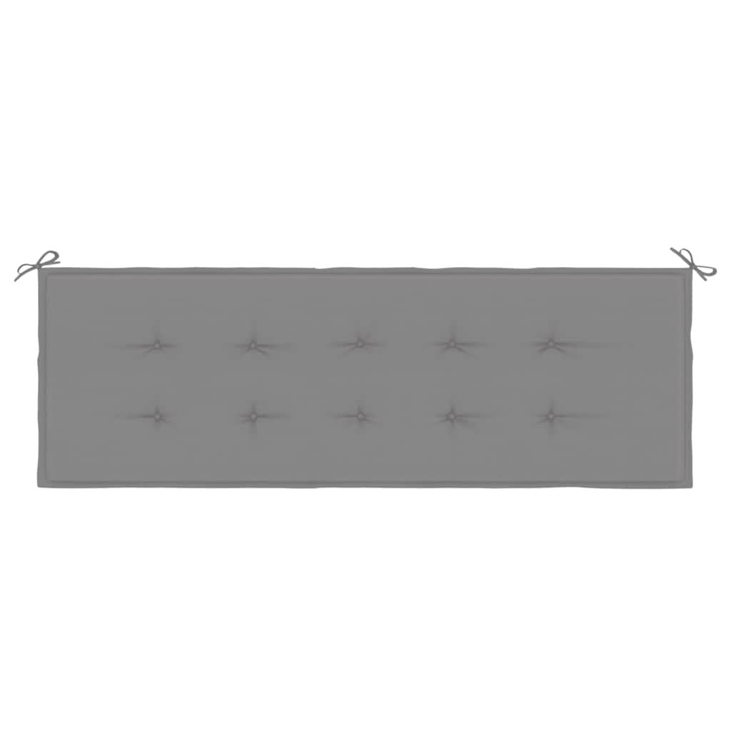 Gray Oxford fabric garden bench cushion, 59.1x19.7x1.6 inches, with ties.