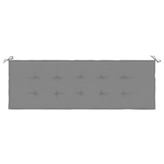 Gray Oxford fabric garden bench cushion, 59.1x19.7x1.6 inches, with ties.