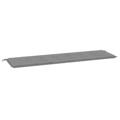 Gray Oxford fabric garden bench cushion, 70.9x19.7x1.2 inches, with ties.