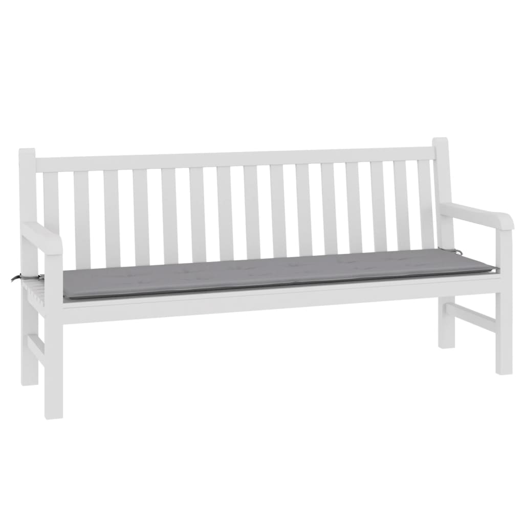 Gray Oxford fabric garden bench cushion, 70.9x19.7x1.2 inches, with ties.