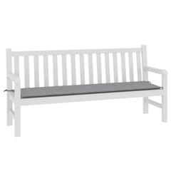 Gray Oxford fabric garden bench cushion, 70.9x19.7x1.2 inches, with ties.