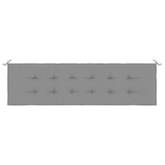 Gray Oxford fabric garden bench cushion, 70.9x19.7x1.2 inches, with ties.