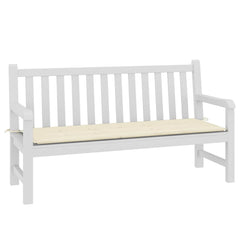 Cream Bostome garden bench cushion in Oxford fabric, measuring 59x20x2 inches.