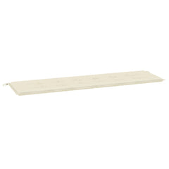 Cream garden bench cushion in Oxford fabric, 70.9x19.7x1.2 inches, with ties.