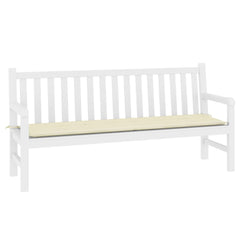 Cream Bostome garden bench cushion in Oxford fabric, 70.9x19.7x1.2 inches.