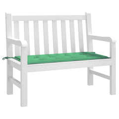 Green Oxford fabric garden bench cushion, 47.2x19.7x1.6 inches, with ties.