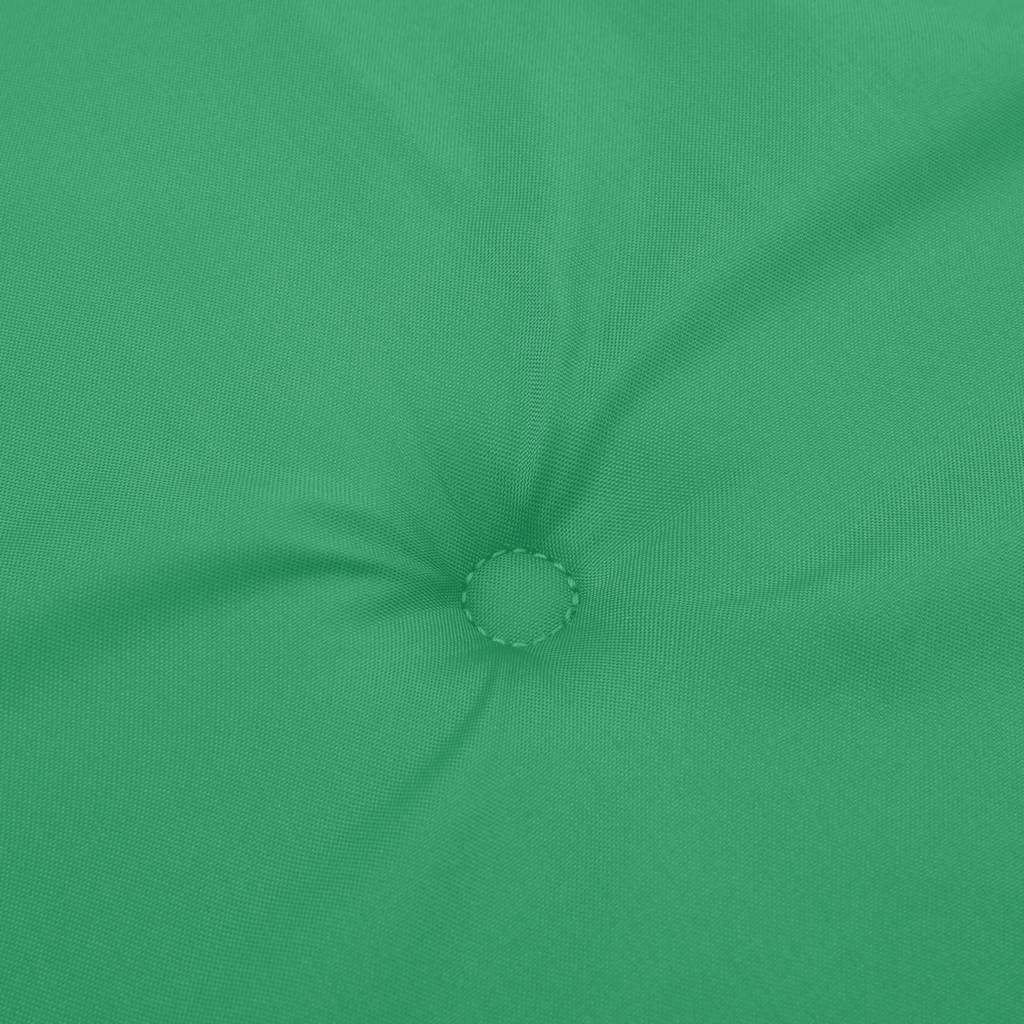 Green Oxford fabric garden bench cushion, 47.2x19.7x1.6 inches, with tufted center and ties.