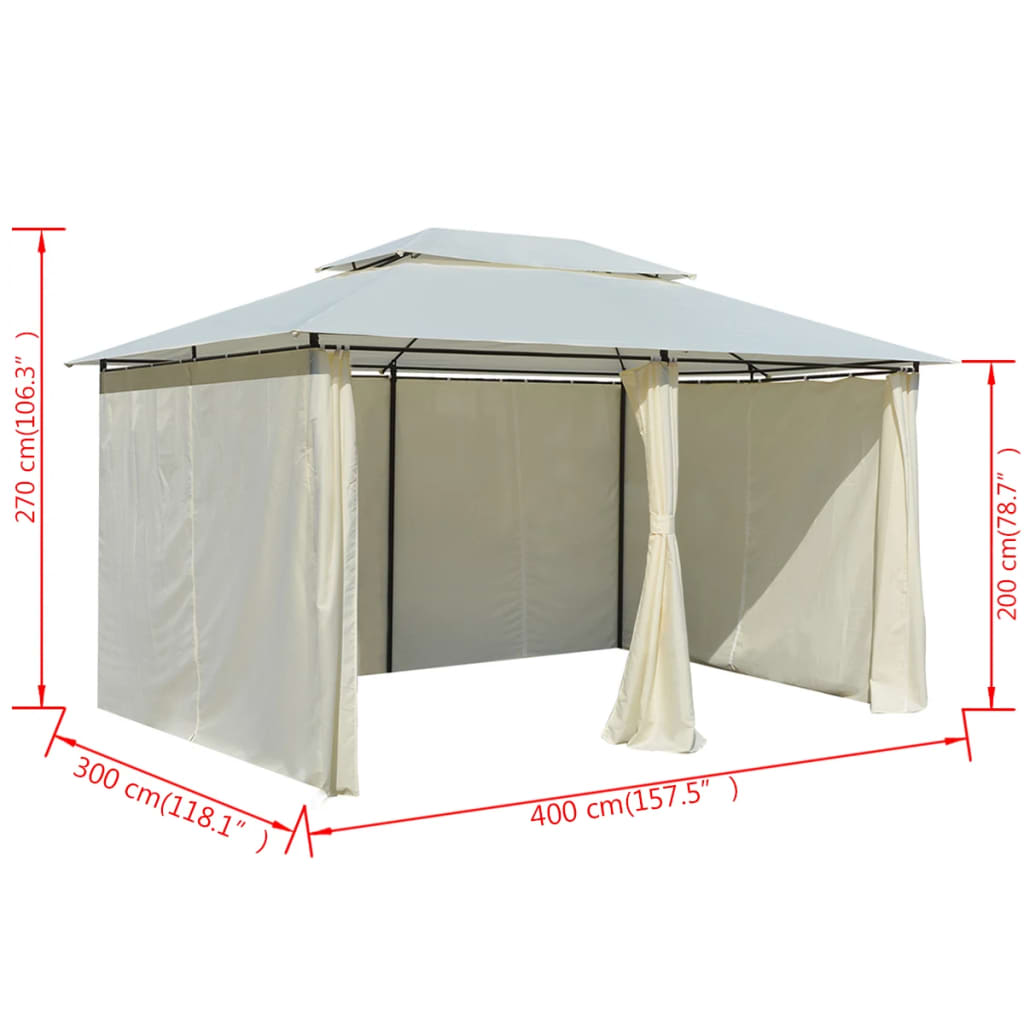 Garden Marquee with Curtains 157.5x118.1 White