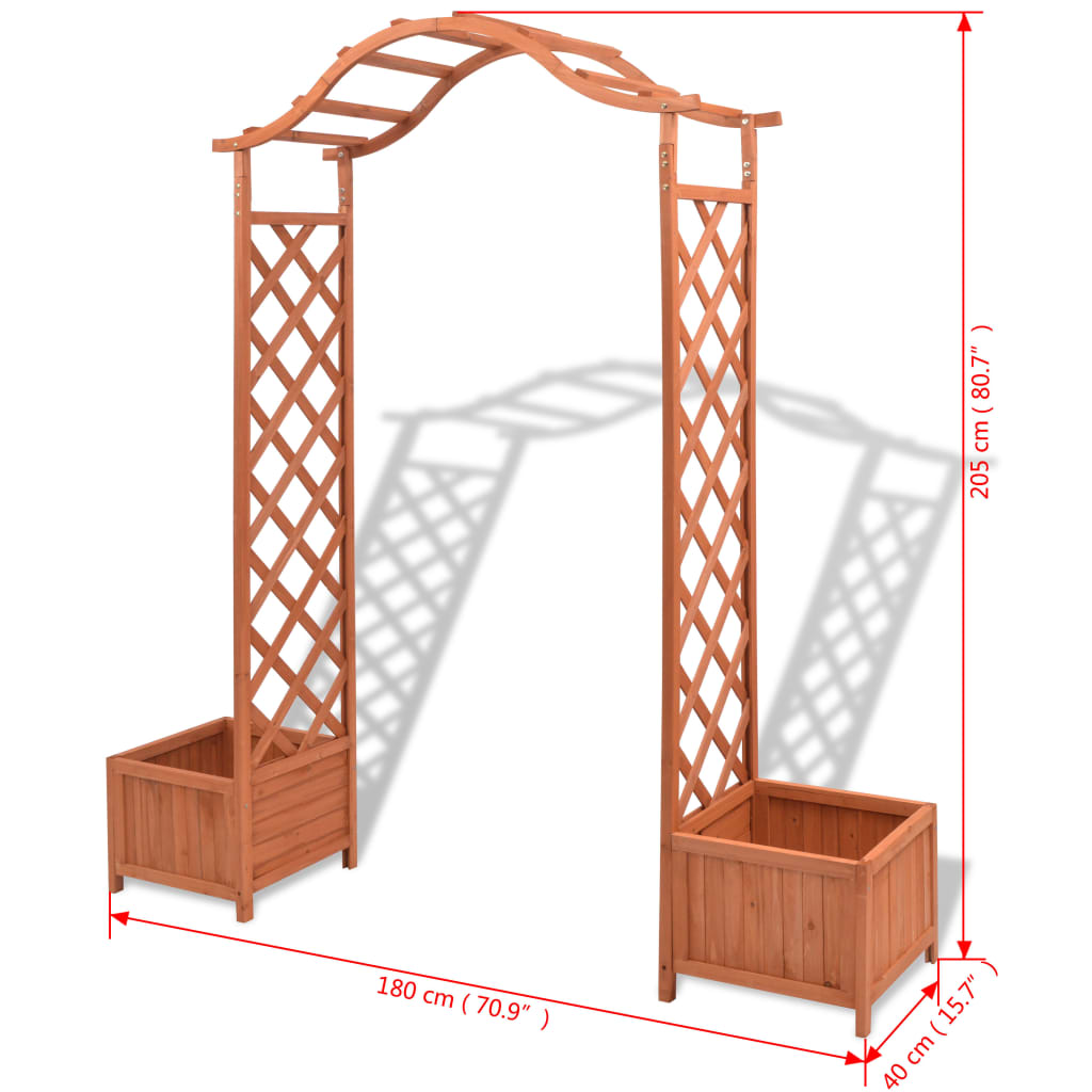 Trellis Rose Arch with Planters 70.9x15.7x80.7