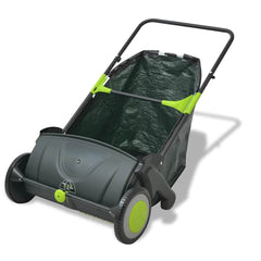 Lawn Sweeper Black and Green PP body Medium Height-Adjustable