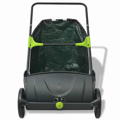 Lawn Sweeper Black and Green PP body Medium Height-Adjustable