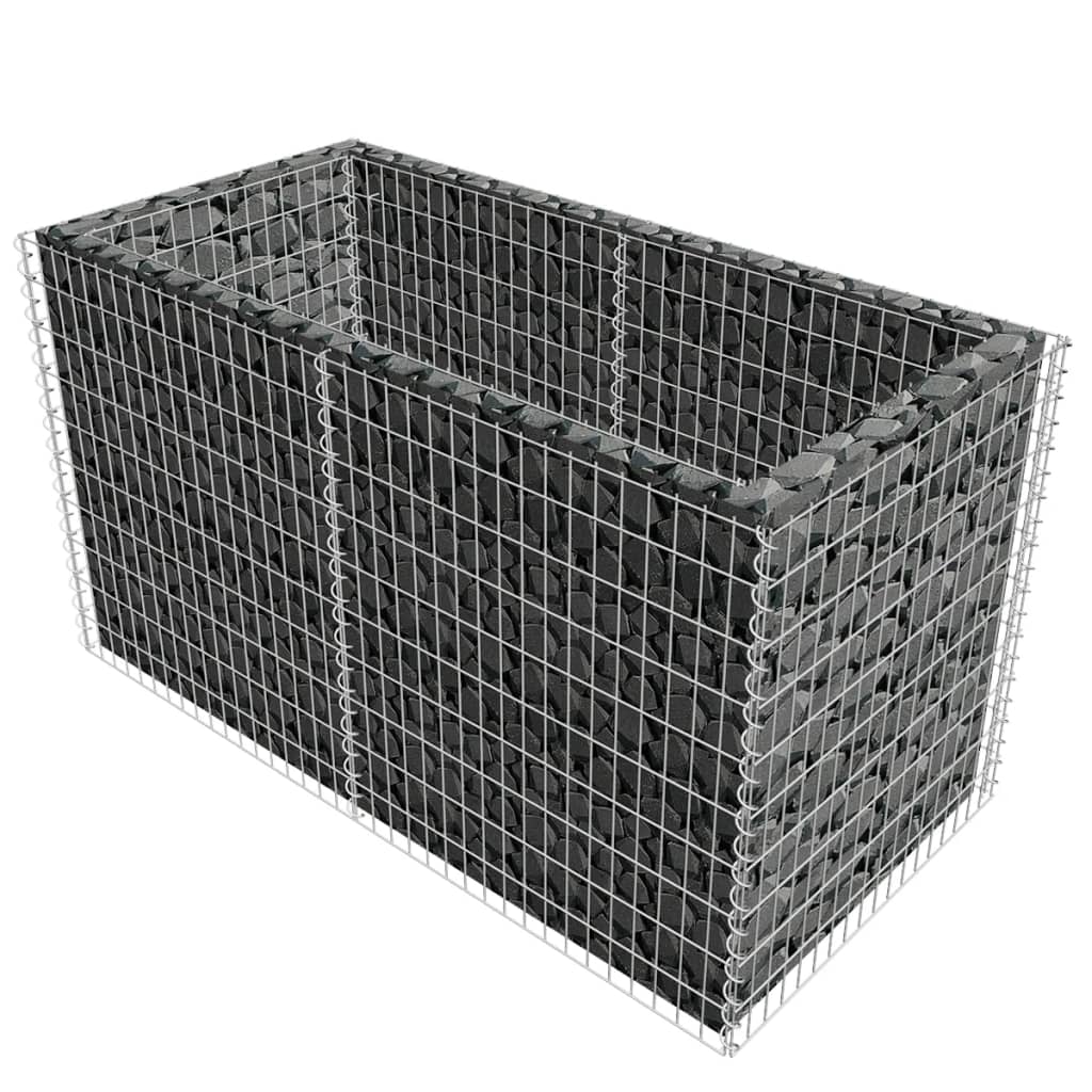 Gabion Raised Bed Steel 70.9x35.4x39.4 Silver