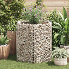 Gabion Raised Bed Silver Galvanized Steel 39.4 x 35.4 x 39.4 in