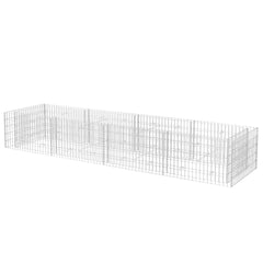 Gabion Raised Bed Silver Galvanized steel Large