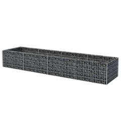 Gabion Raised Bed Silver Galvanized steel Large