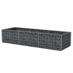 Gabion Raised Bed Silver Galvanized Steel 106.3 x 35.4 x 19.7 in