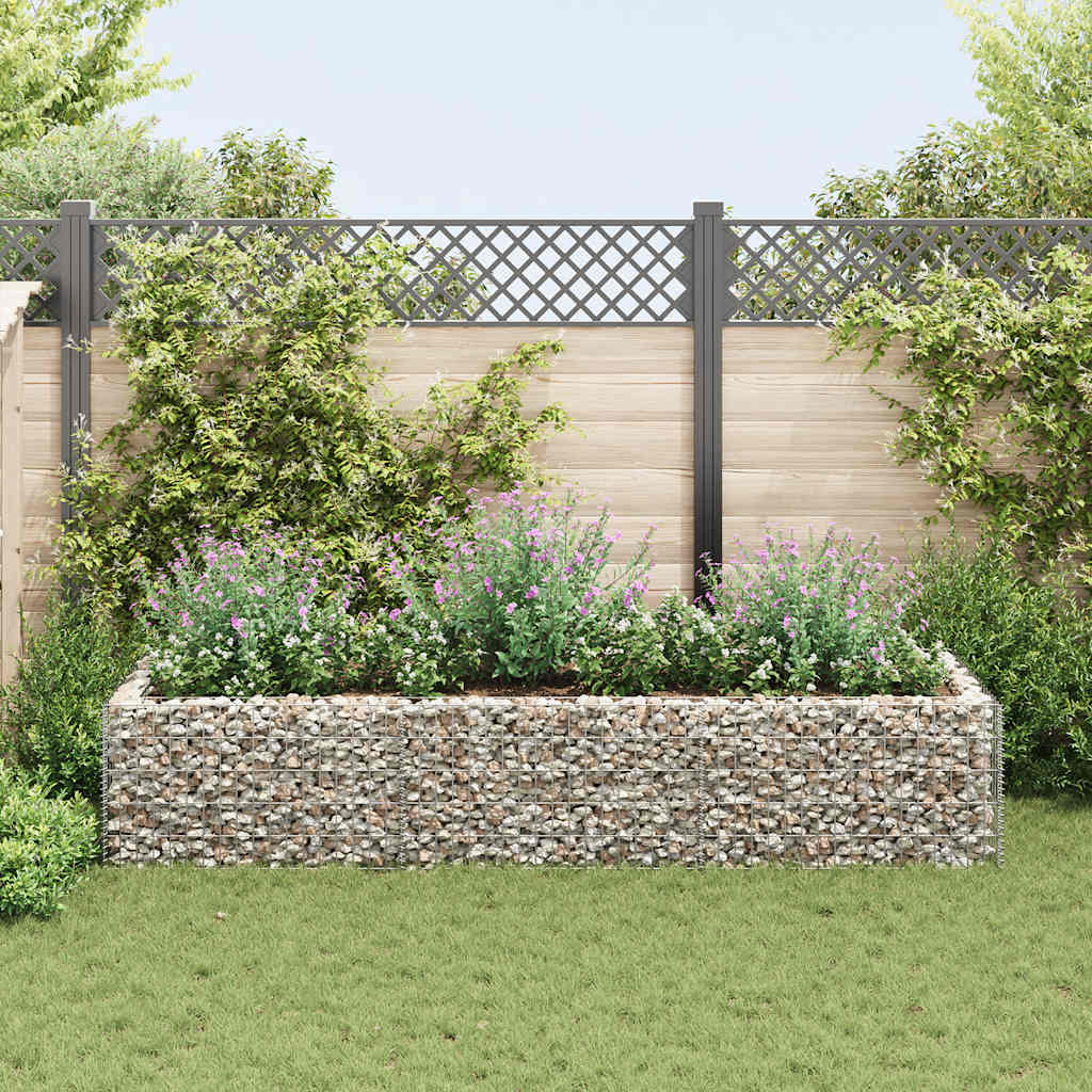 Gabion Raised Bed Silver Galvanized Steel 106.3 x 35.4 x 19.7 in