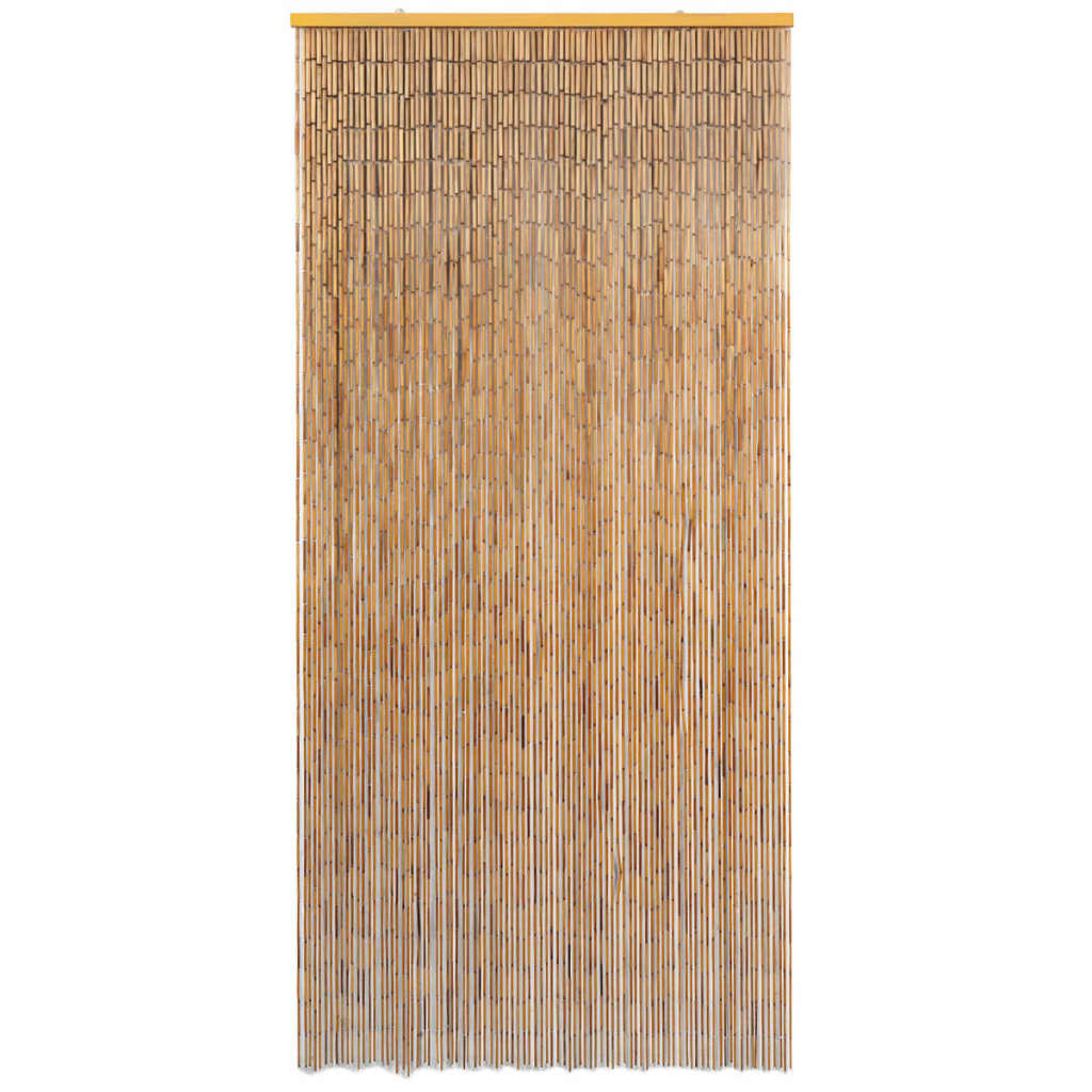Bostome bamboo door curtain in brown, measuring 35.4x78.7 inches, with dense bamboo strands.