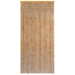 Bostome bamboo door curtain in brown, measuring 35.4x78.7 inches, with dense bamboo strands.