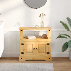 TV Cabinet Brown Solid waxed pinewood Medium TV Cabinet