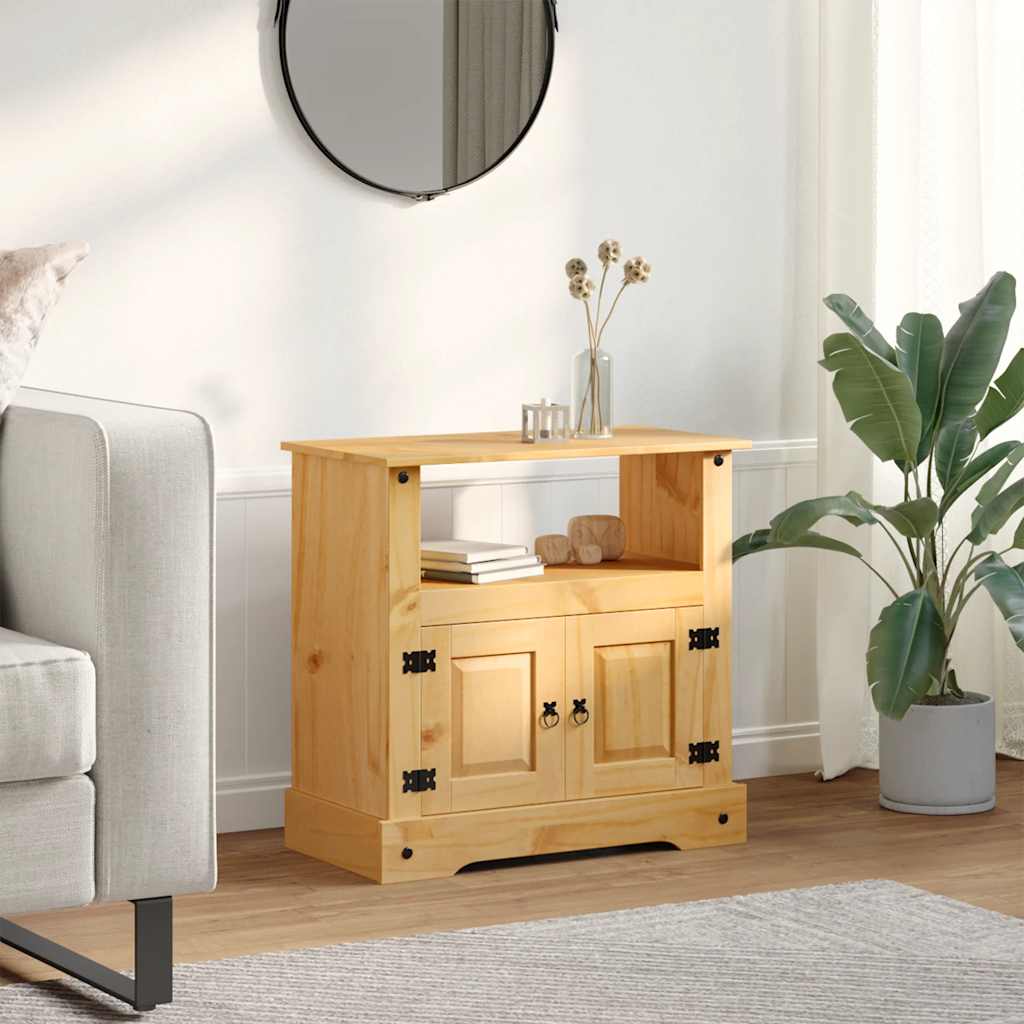TV Cabinet Brown Solid waxed pinewood Medium TV Cabinet