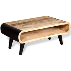 Coffee Table Brown and black Solid rough mango wood and iron Medium