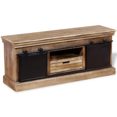 TV Cabinet Multicolor Solid mango wood 43.3 x 11.8 x 17.7 in