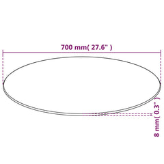 Table Top Black Tempered Glass 27.6 in diameter Round Modern