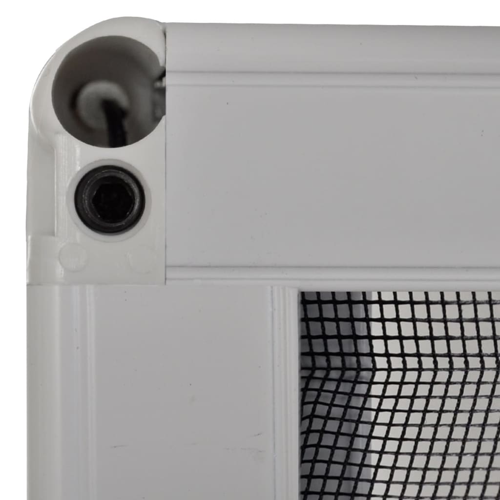 White Bostome Plisse insect screen with aluminum frame, 23.6x31.5 inches, showing pleated mesh and corner details.