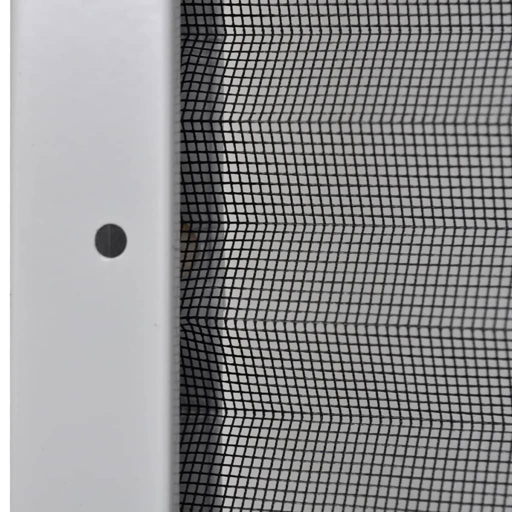 White Bostome Plisse insect screen with aluminum frame, 23.6x31.5 inches, pleated mesh.