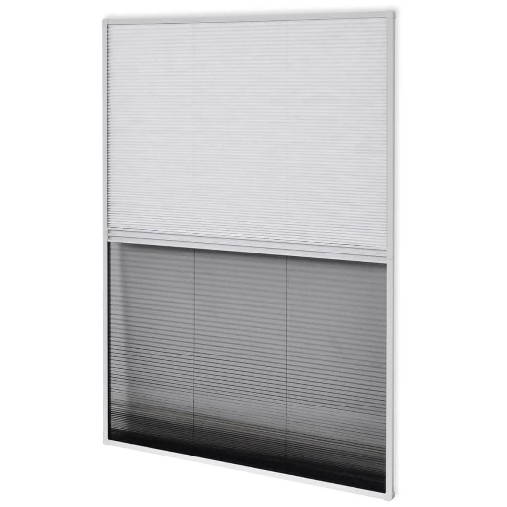 White aluminum insect screen window with integrated black gradient shade, 31.5x47.2 inches.