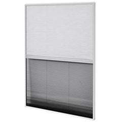 White aluminum insect screen window with integrated black gradient shade, 31.5x47.2 inches.