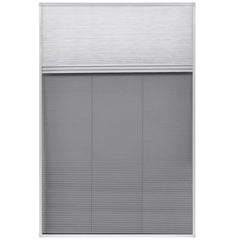 White aluminum plisse insect screen window with gray shade, 31.5x47.2 inches.