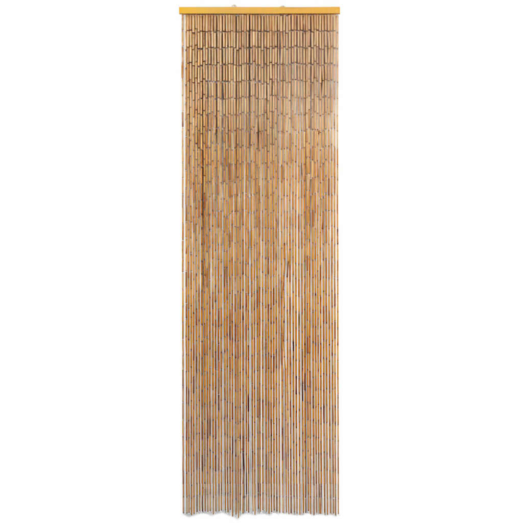 Brown bamboo insect door curtain, 22x72.8 inches, with wooden header.