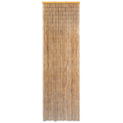 Brown bamboo insect door curtain, 22x72.8 inches, with wooden header.