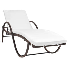 Sun Lounger Set of 5 Brown Powder-coated steel, PE rattan Large