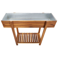 Garden Raised Bed Natural wood with zinc liner