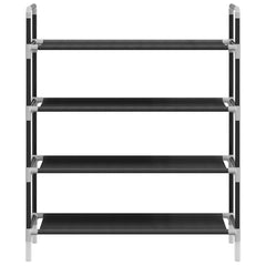 Shoe Rack Black Metal Standard Shoe Rack Rectangular