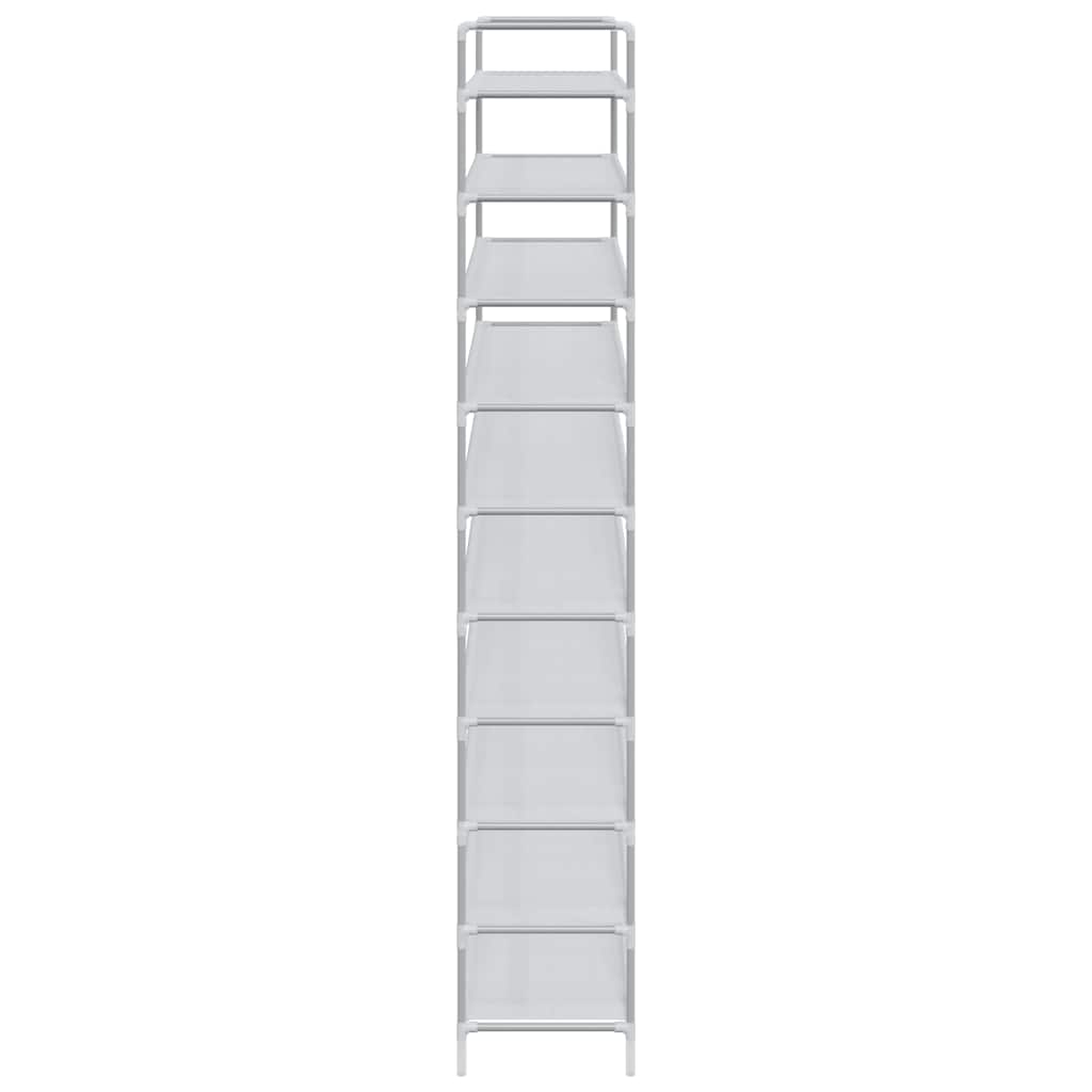 Shoe Rack Silver Shoe Rack Silver Metal, Plastic, Non-Woven Fabric Large – Bostome