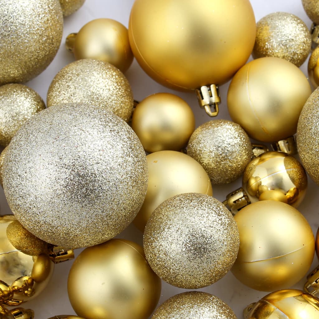 100 Piece Christmas Ball Set 1.2/1.6/2.4 Gold